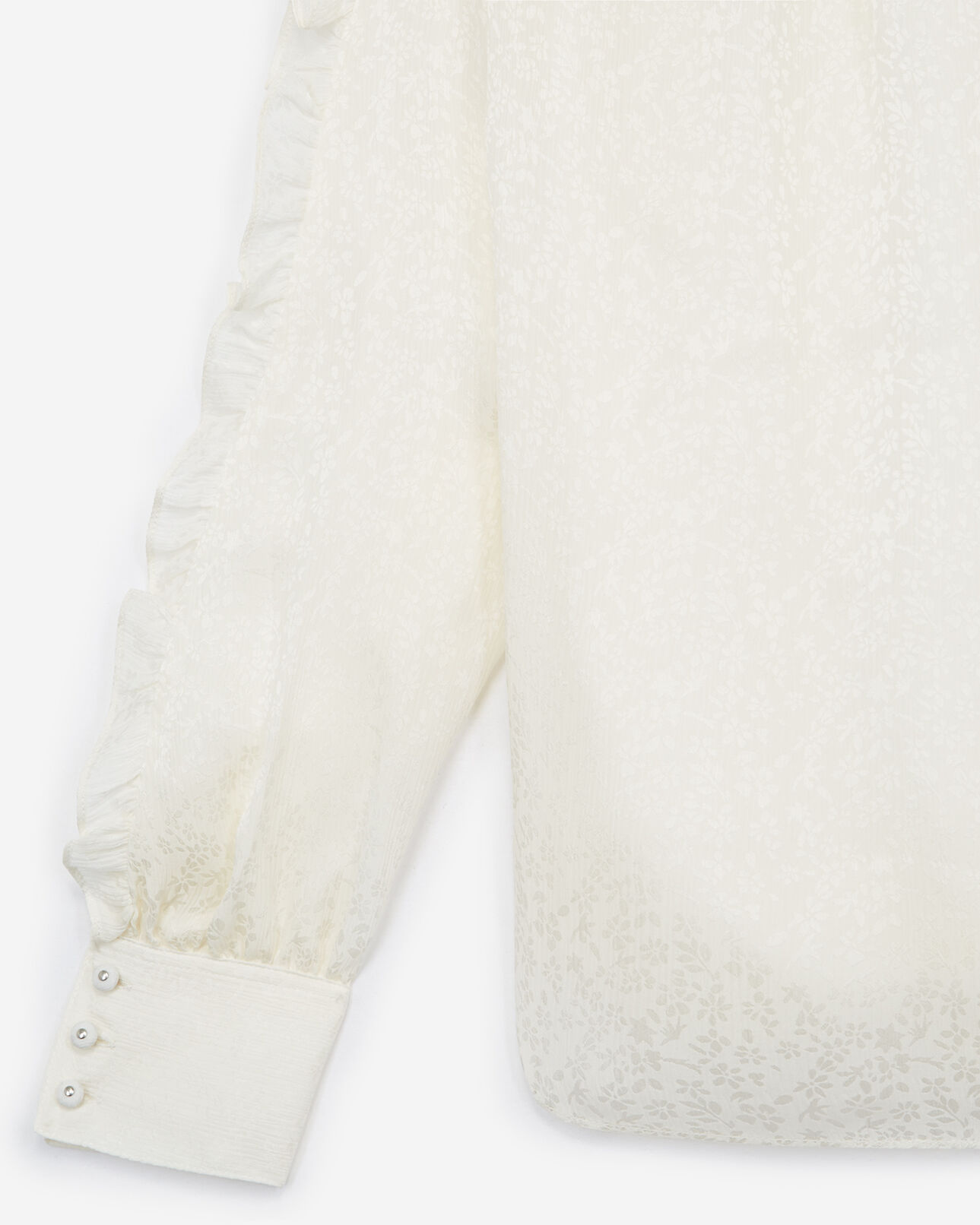 The Kooples WOMEN ECRU ecru silk dress shirt with frills