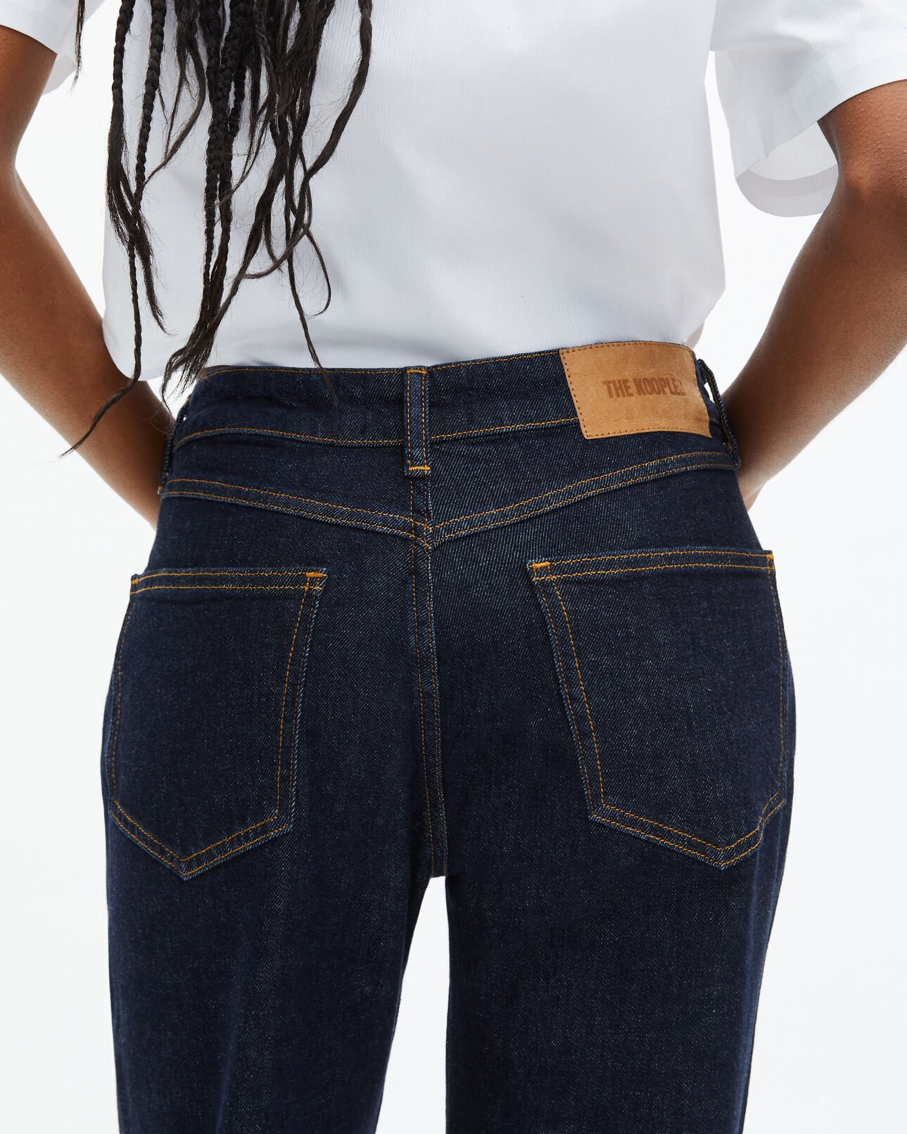 The Kooples WOMEN BLUE ELECTRIC dark blue straight jeans