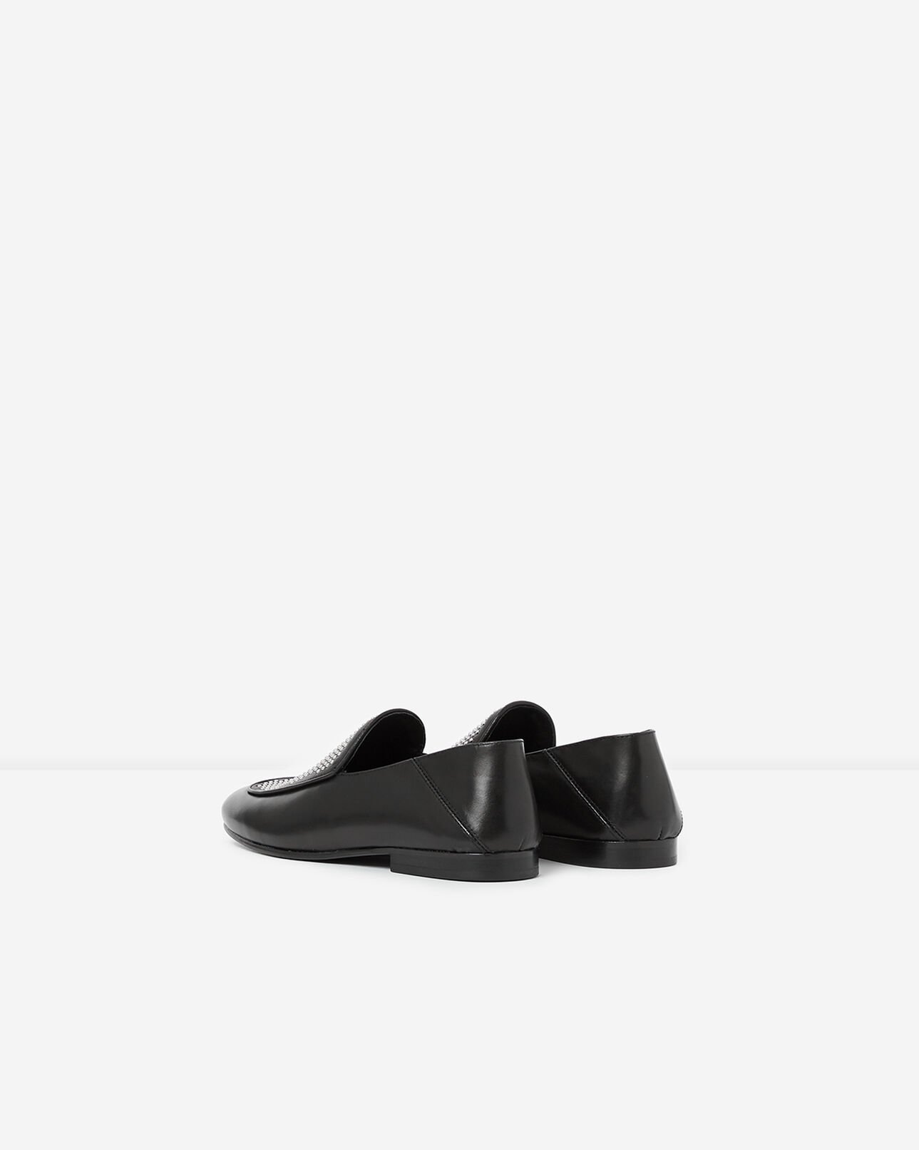 The Kooples DAMEN BLACK schwarze ledermokassins mit studs