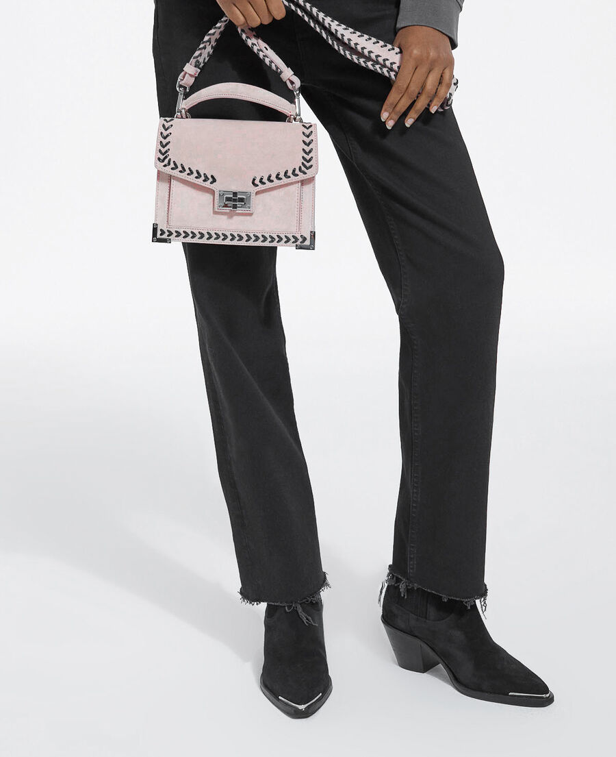 Valentino Bags Emily Cross Body Bag with Studs in Pink