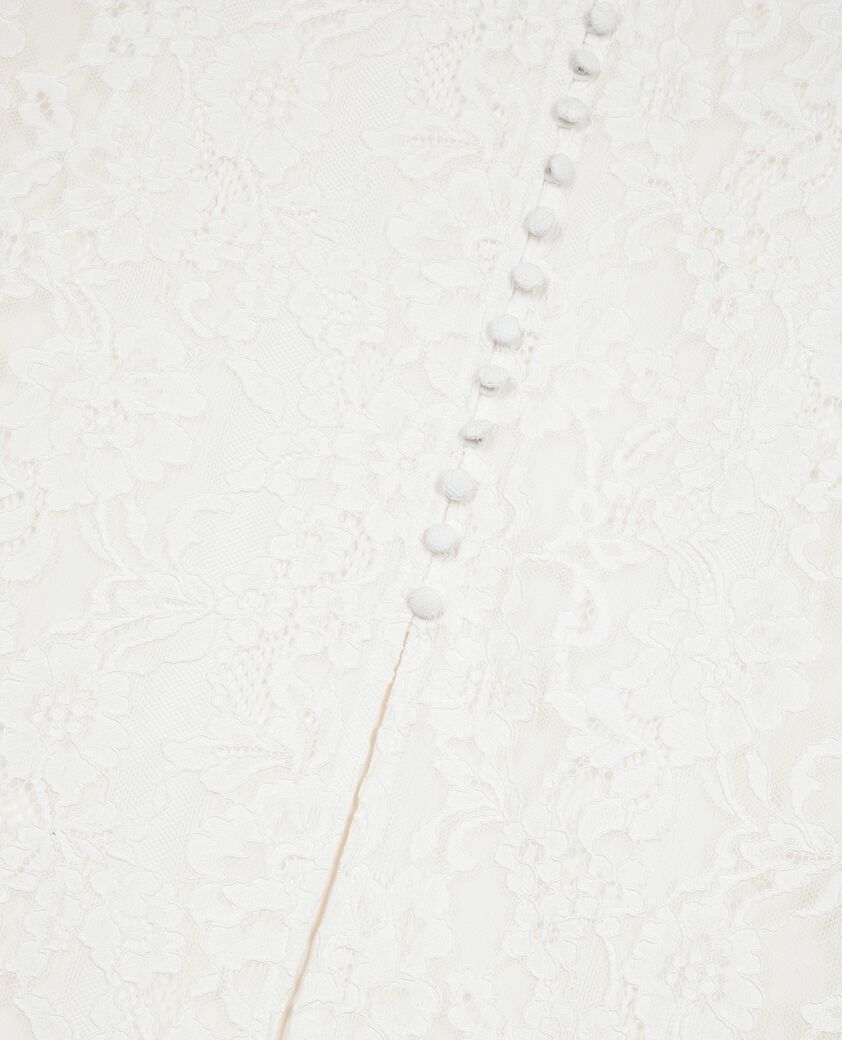 The Kooples WOMEN ECRU long white lace skirt