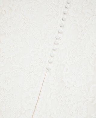 The Kooples DAMEN ECRU langer wei&szlig;er spitzenrock