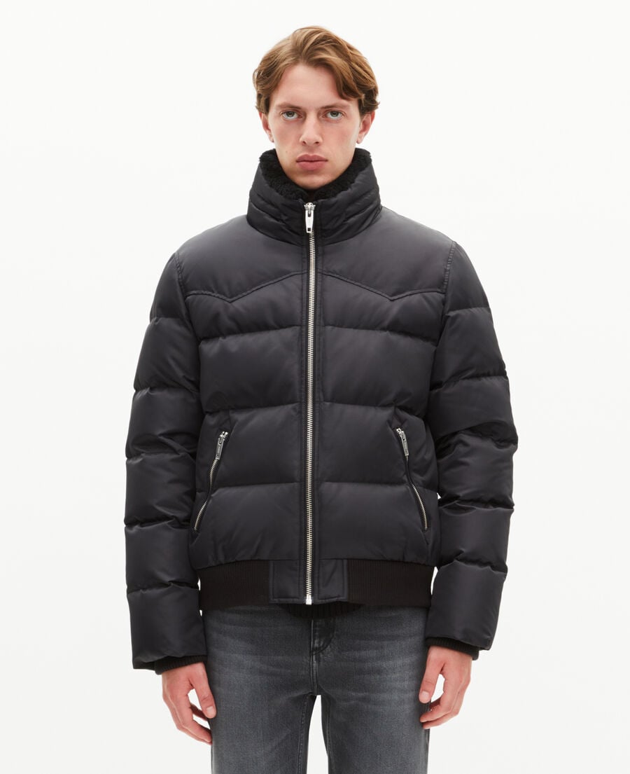 The Kooples MEN STONE down jacket with grey fur collar