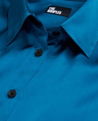 The Kooples WOMEN MEDIUM BLUE blue silk shirt