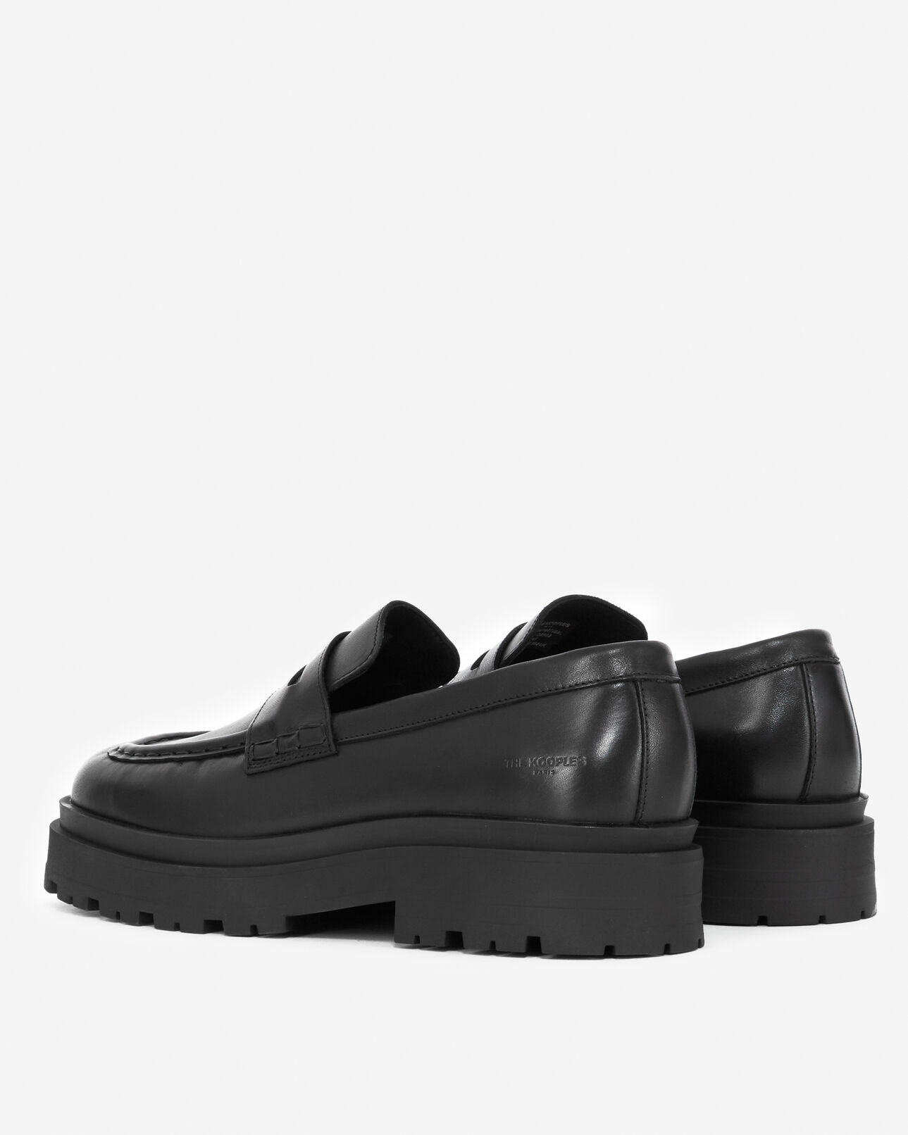 The Kooples HOMME BLACK mocassins noirs cuir semelle compensée