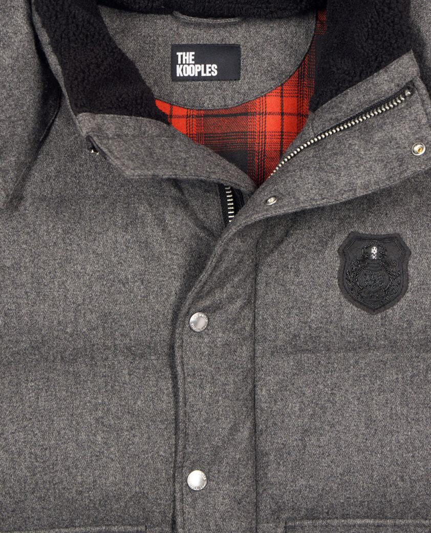 The Kooples HOMME GRIS CLAIR doudoune en flanelle grise