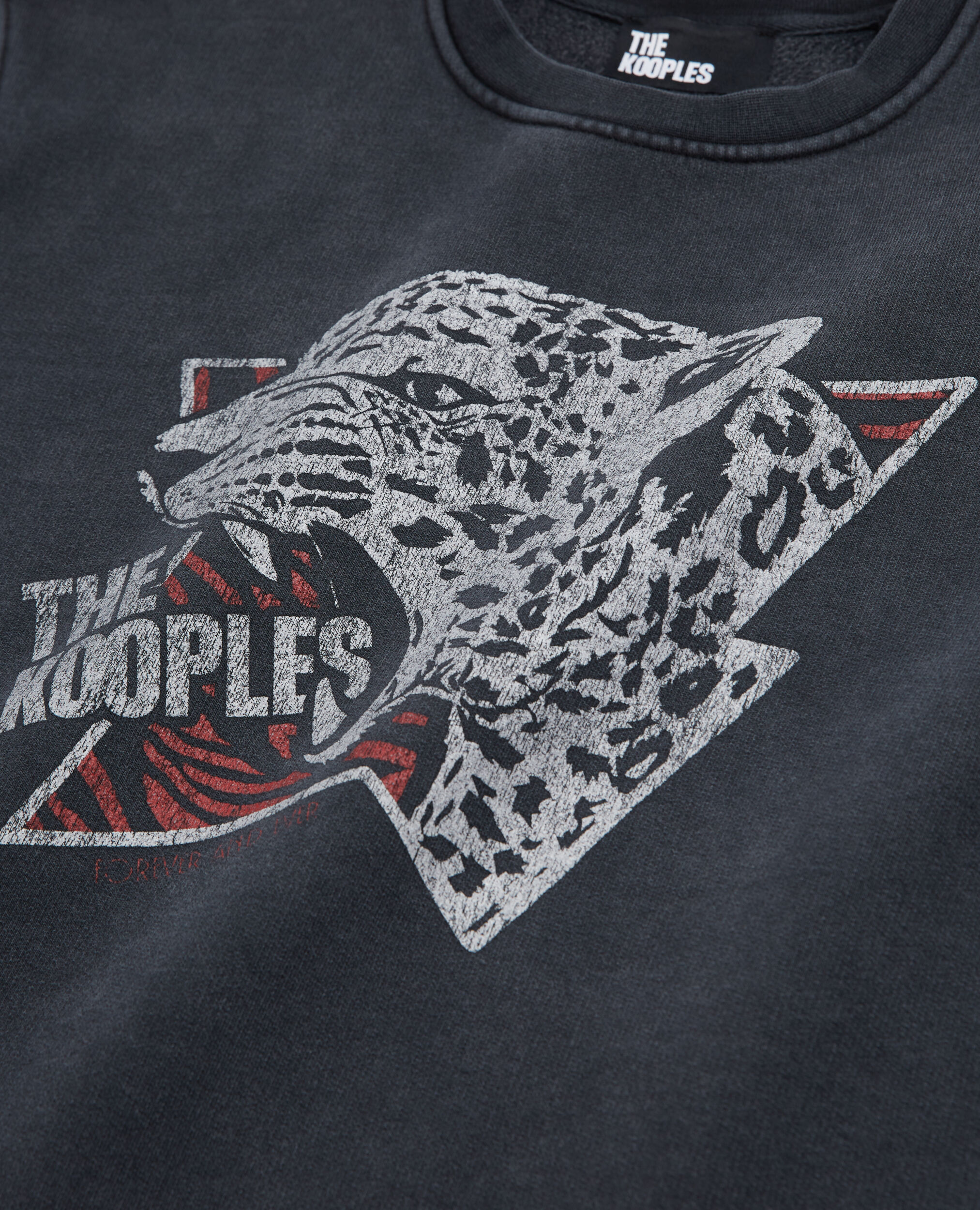 Sweatshirt sérigraphié tigre noir, BLACK WASHED, hi-res image number null