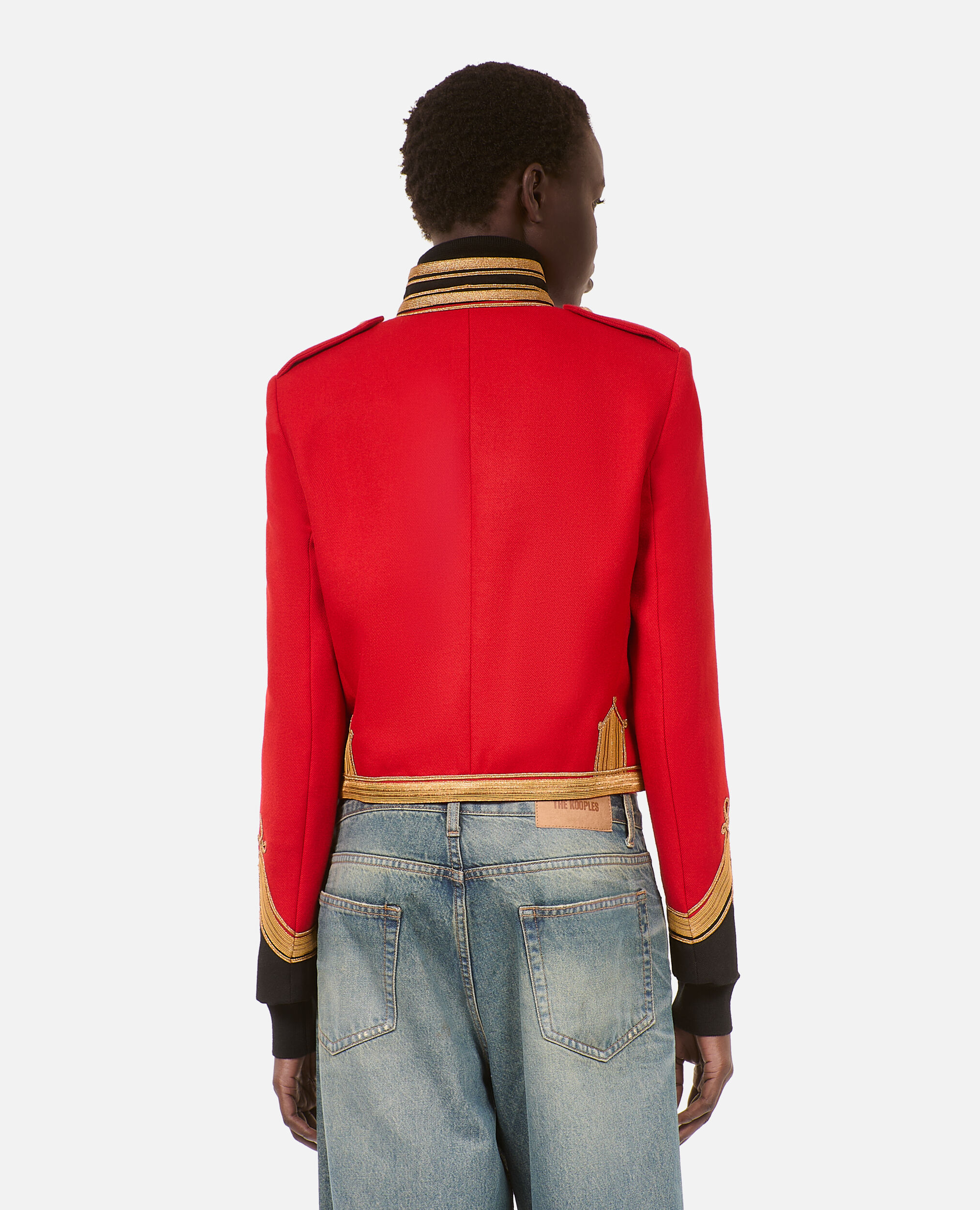 Red wool officer style jacket