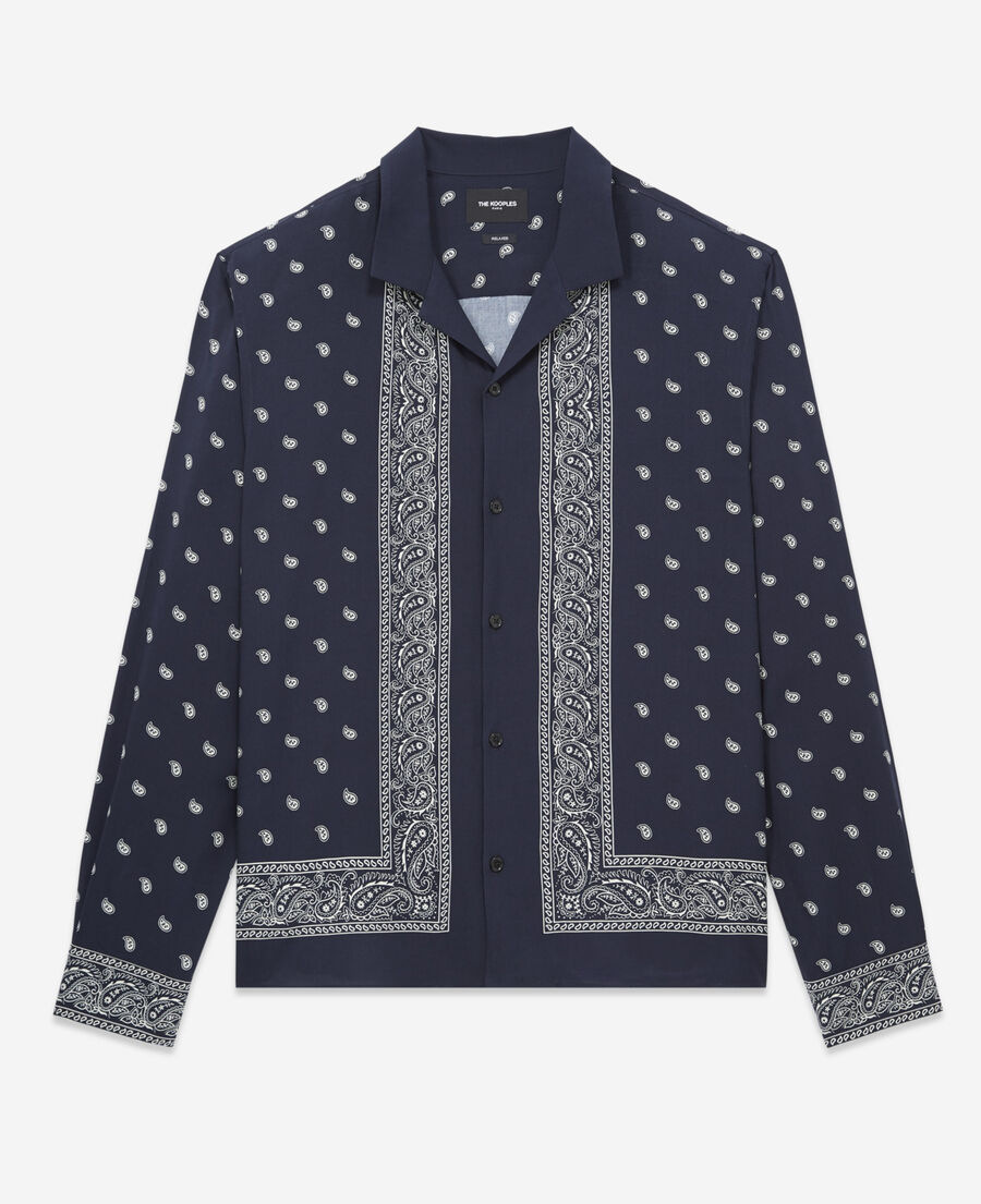 The Kooples HOMME NAVY / ECRU chemise marine imprimé bandana