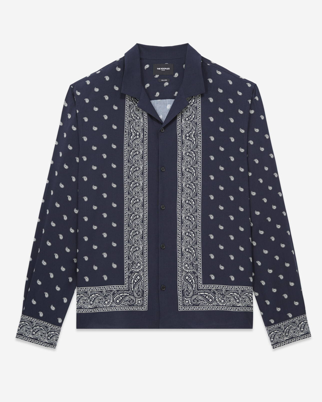 The Kooples H NAVY / ECRU navy printed bandana shirt