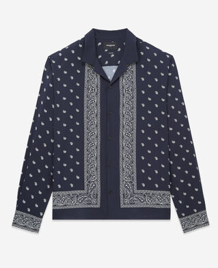 The Kooples HOMME NAVY / ECRU chemise marine imprimé bandana