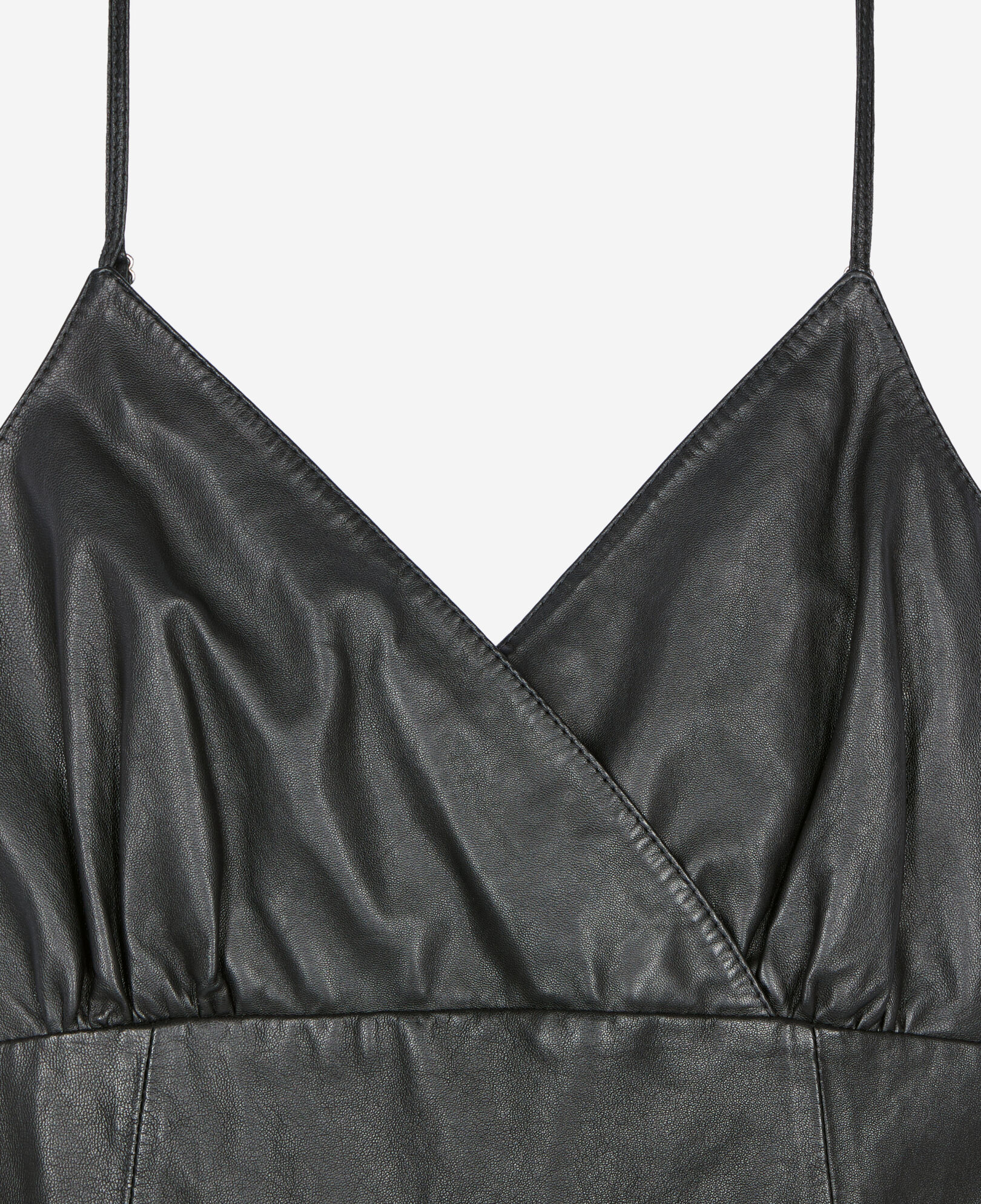 The Kooples WOMEN BLACK short black leather dress