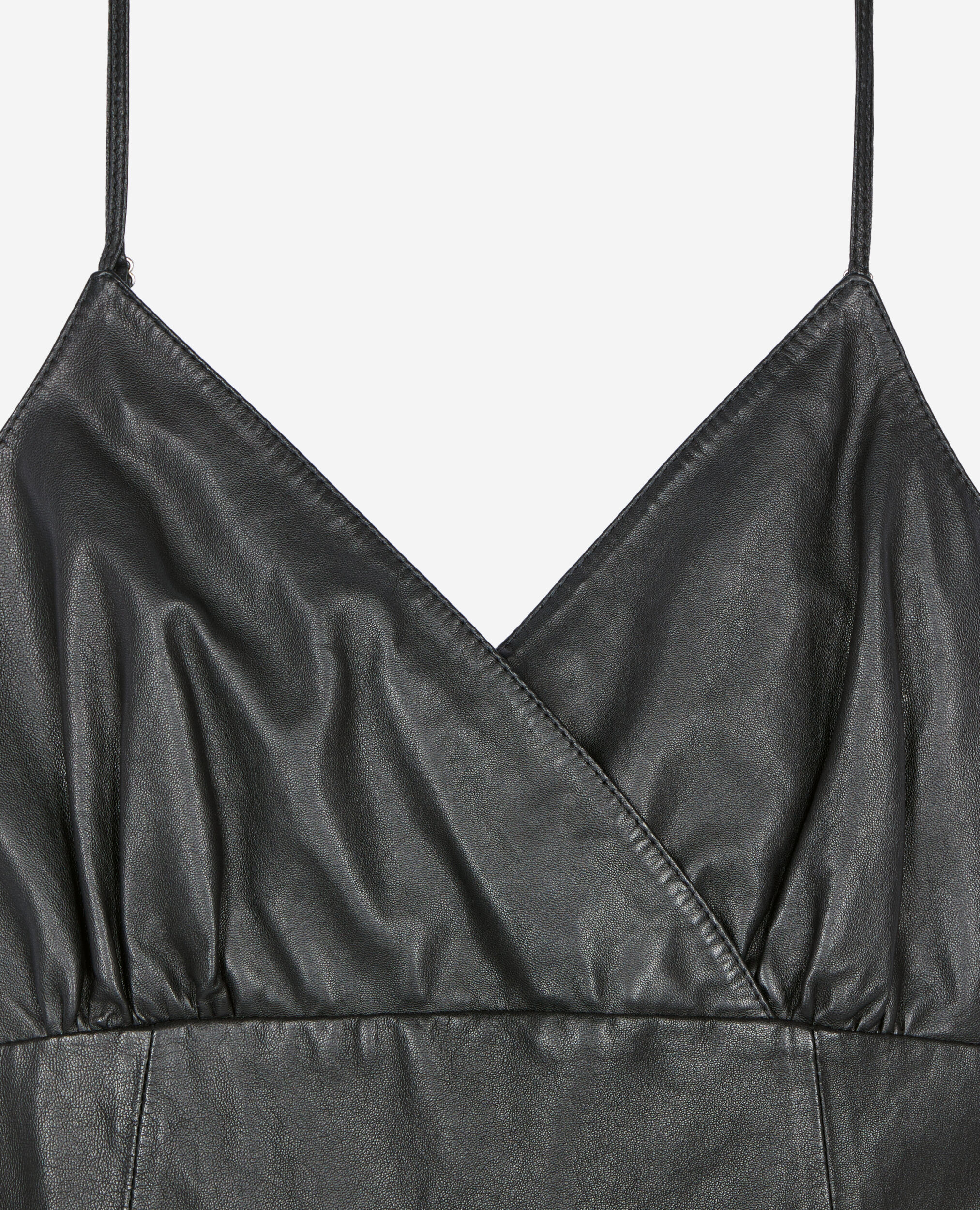 Short black leather dress, BLACK, hi-res image number null