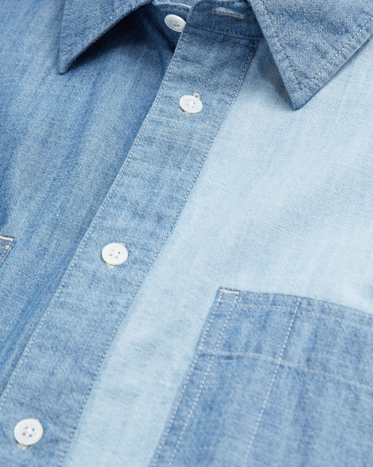 The Kooples HOMBRE CHAMBRAY BLUE camisa vaquera azul con cuello clásico