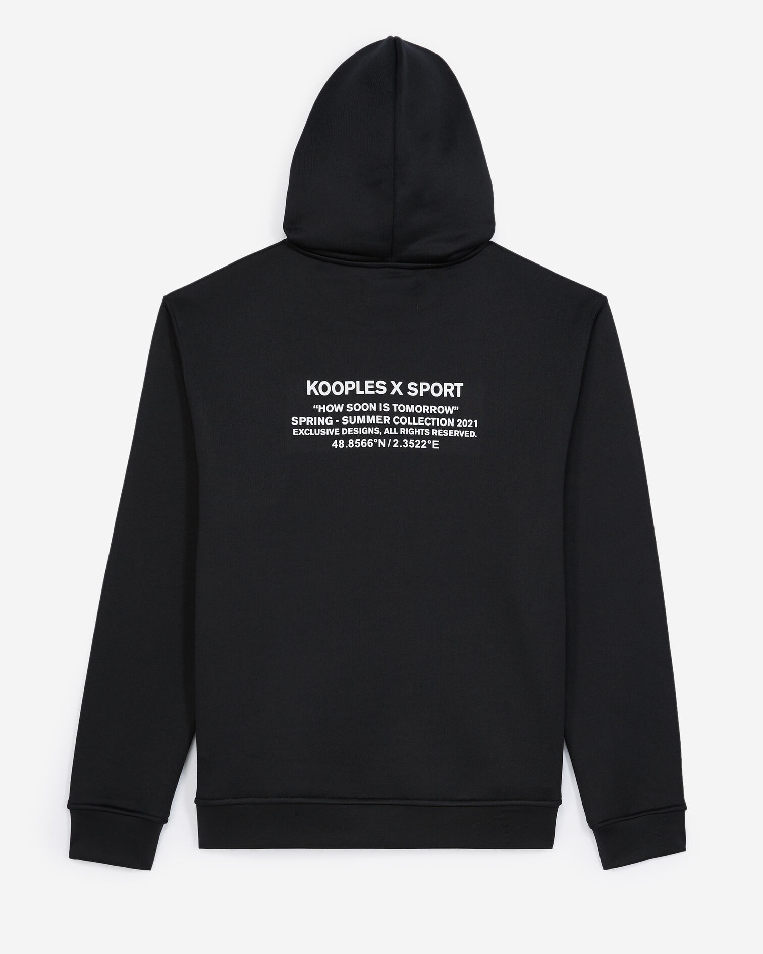 Sudadera negra con capucha estampada, BLACK, hi-res image number null