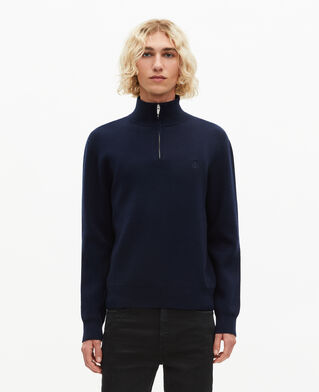 The Kooples H NAVY double-faced navy trucker-neck sweater