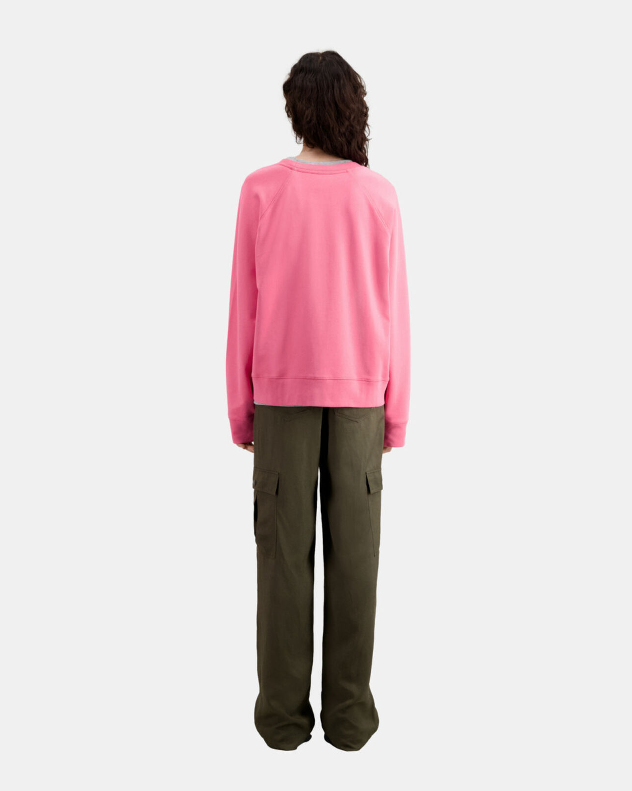 The Kooples FEMME OLD PINK sweatshirt rose avec sérigraphie 11 rue de prony