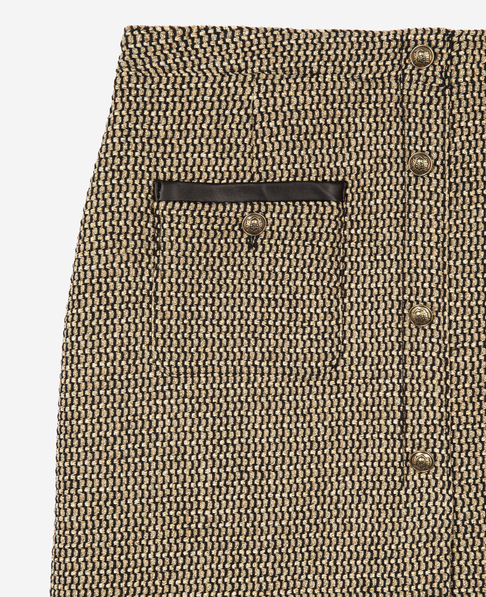 The Kooples FEMME BLACK / GOLD jupe courte noire et dorée