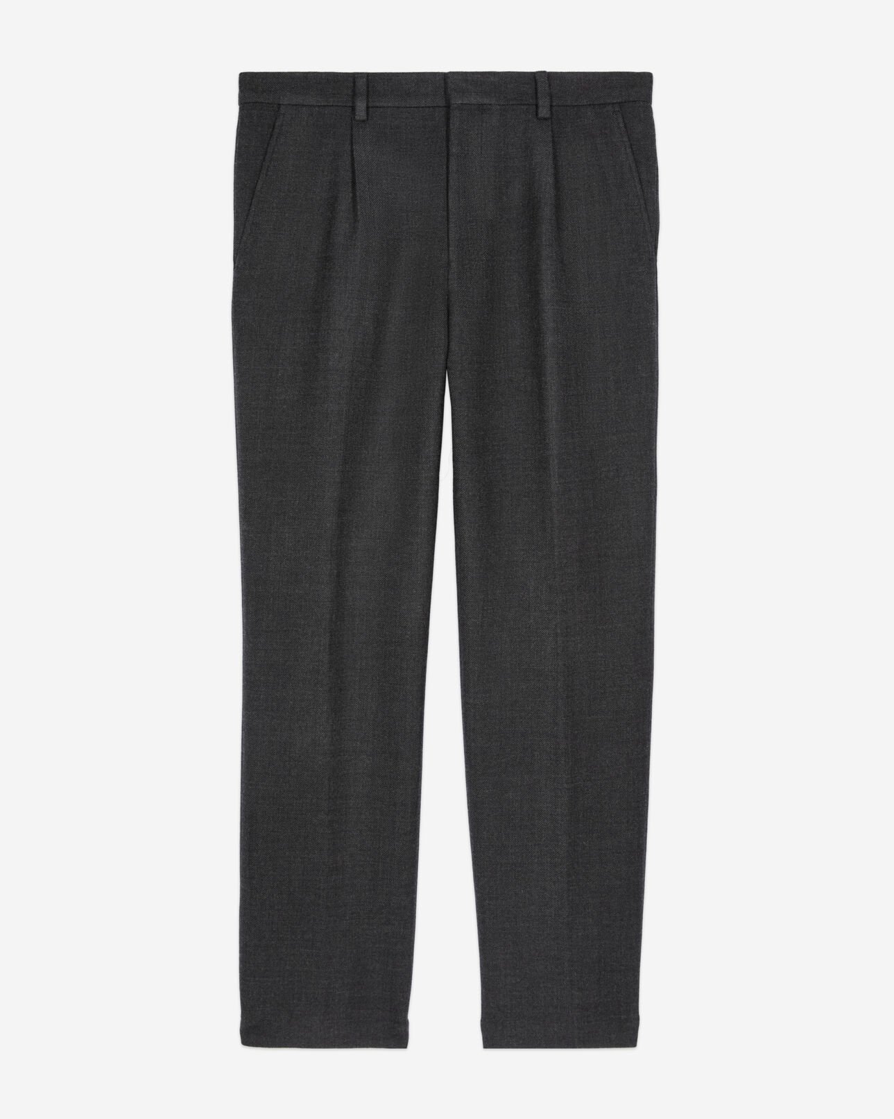 The Kooples MEN BLACK GREY grey cotton and wool suit trousers