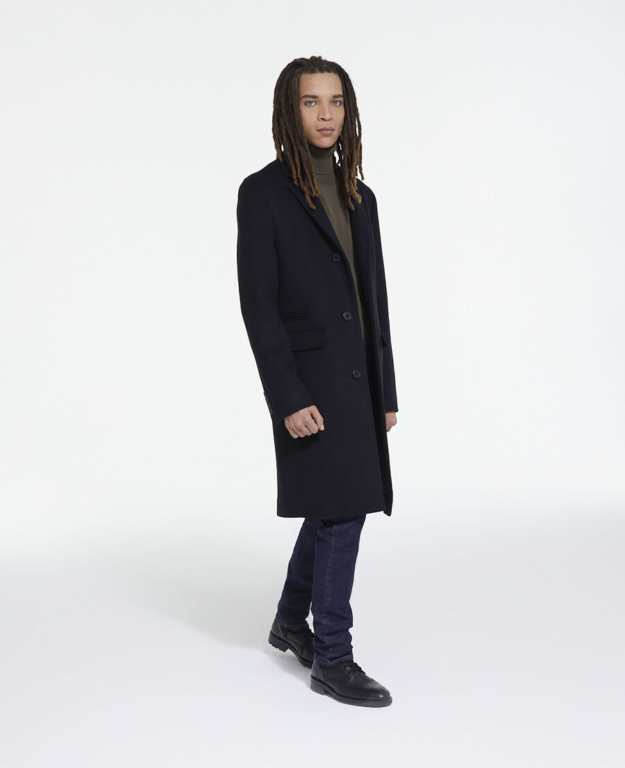 long wool coat with leopard lining