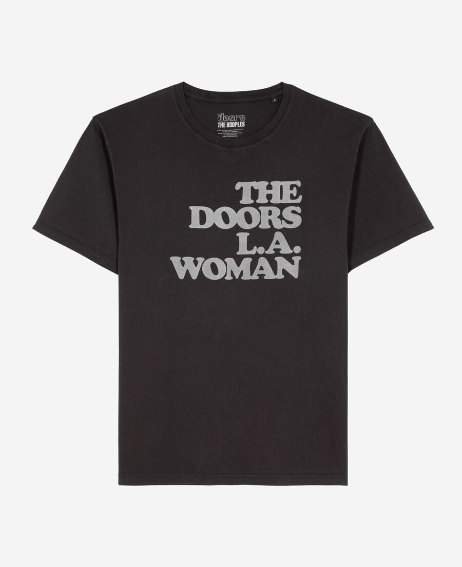 The Kooples M BLACK WASHED the doors x the kooples mixed t-shirt black
