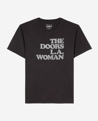 The Kooples M BLACK WASHED the doors x the kooples mixed t-shirt black