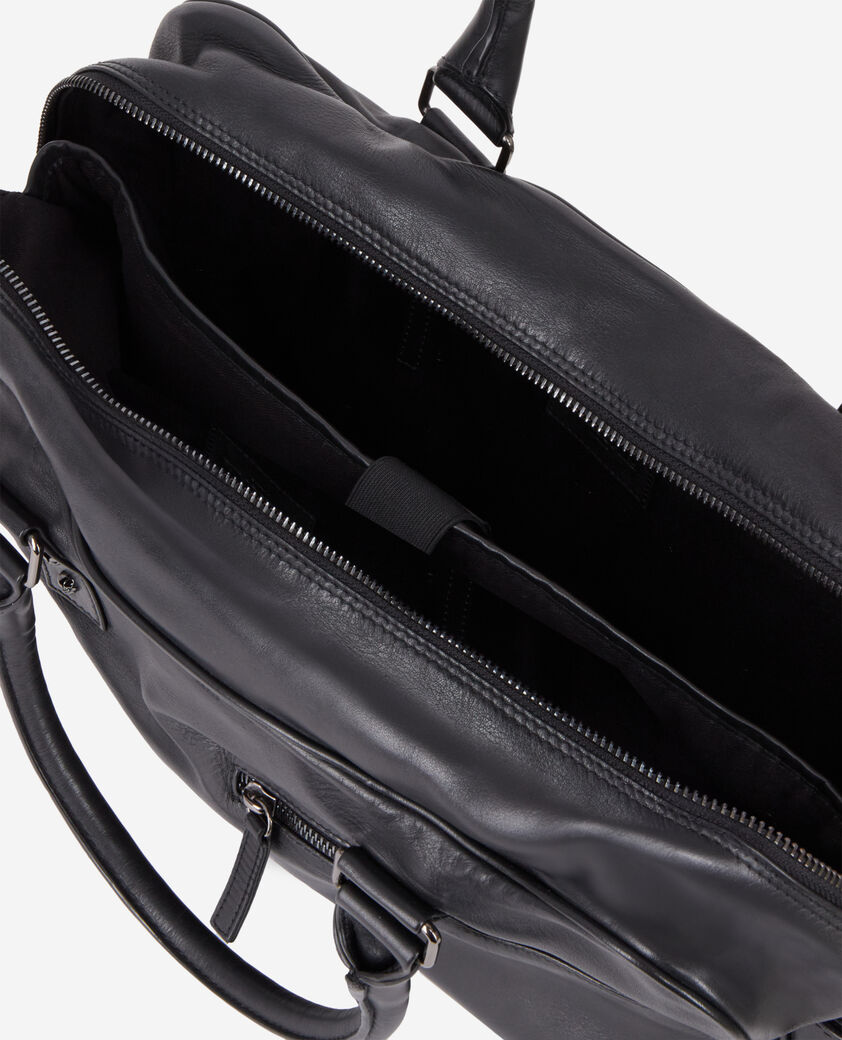 The Kooples MEN BLACK black leather briefcase