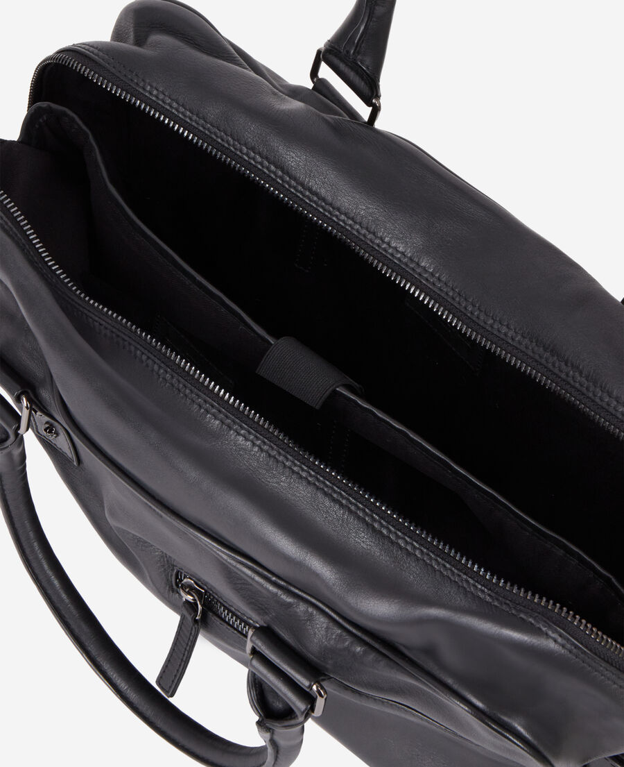 The Kooples MEN BLACK black leather briefcase