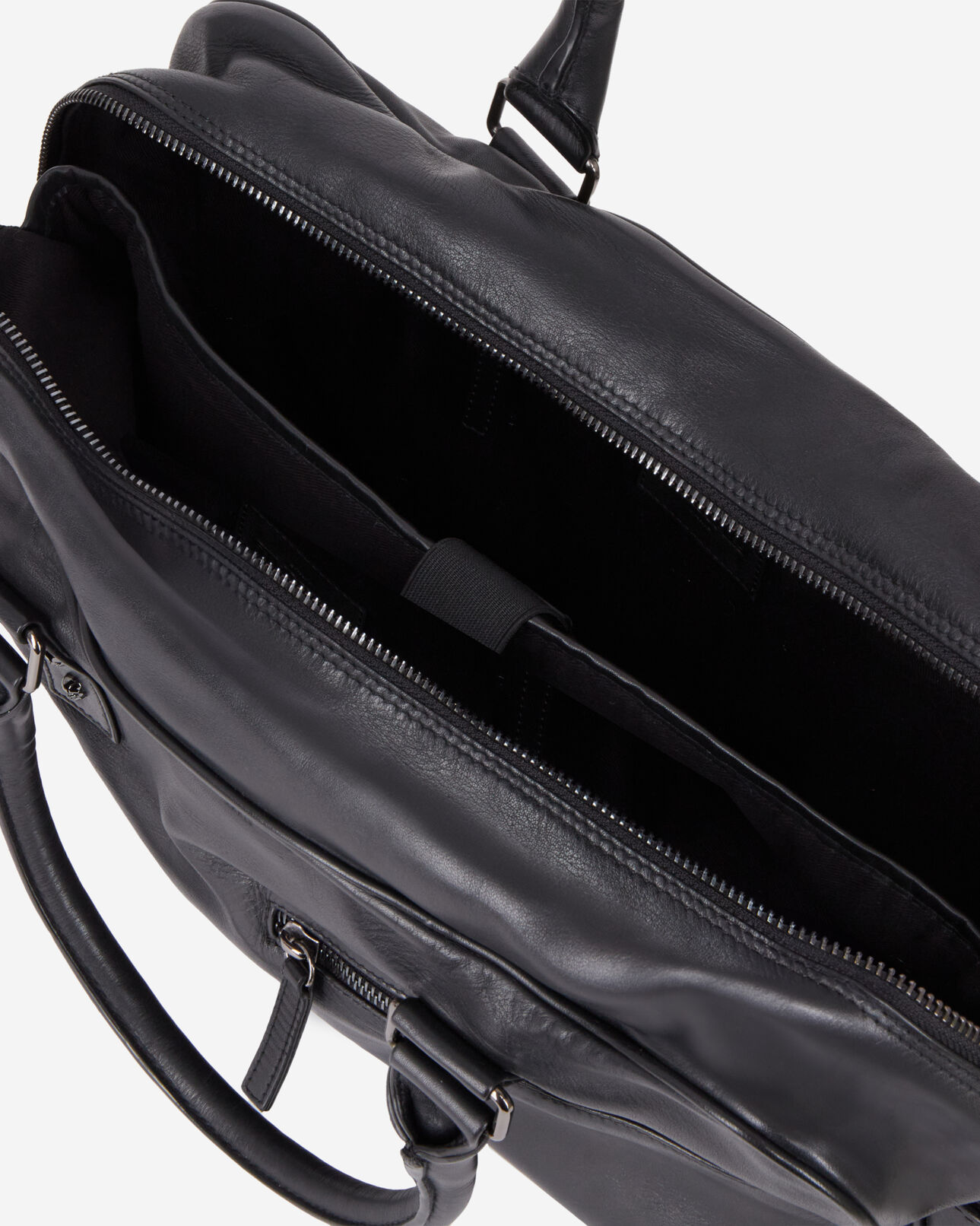 The Kooples MEN BLACK black leather briefcase