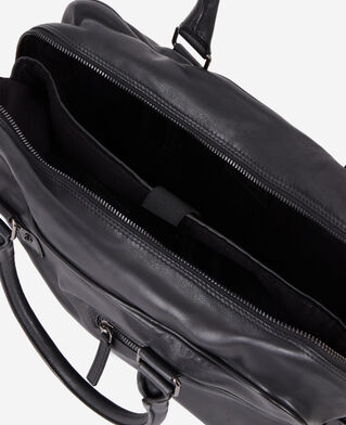 The Kooples MEN BLACK black leather briefcase