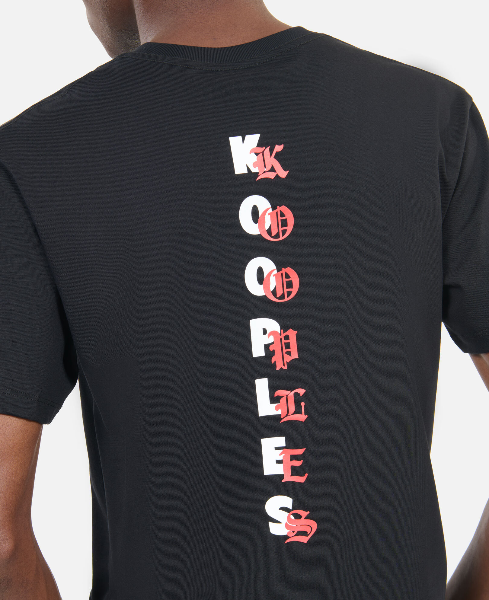 The Kooples MEN BLACK men's black t-shirt with logo serigraphy