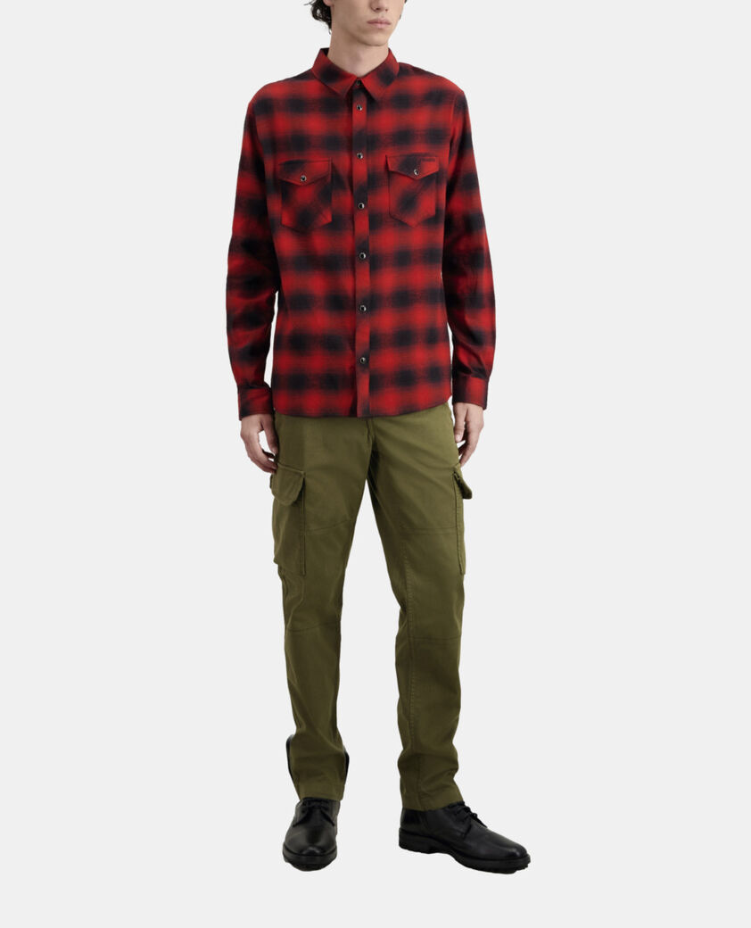 The Kooples HERREN BLACK - RED kariertes hemd in rot und schwarz