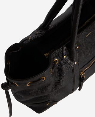 The Kooples F BROWN brown grained leather shopper bag