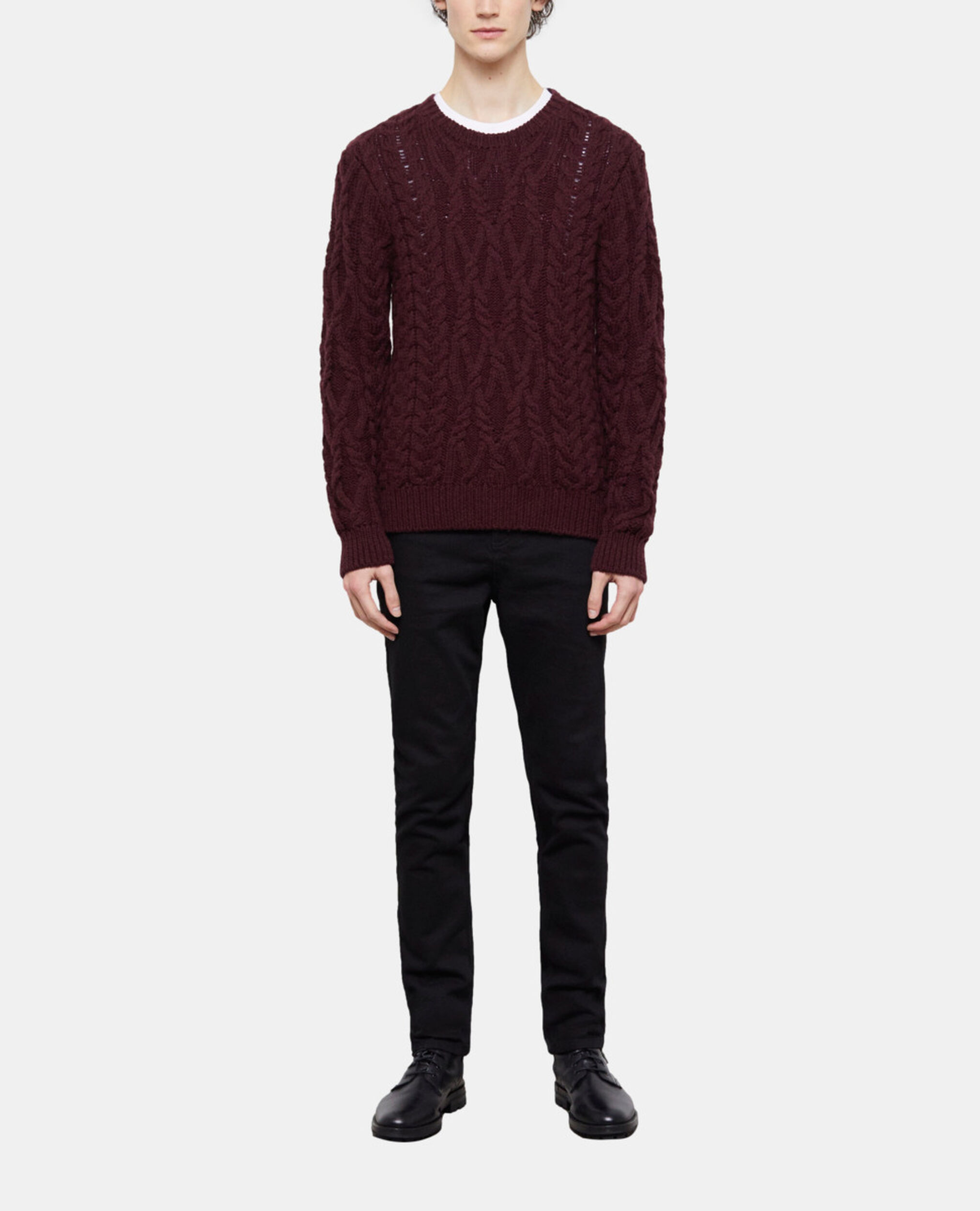 Pull en laine rouge, BURGUNDY, hi-res image number null