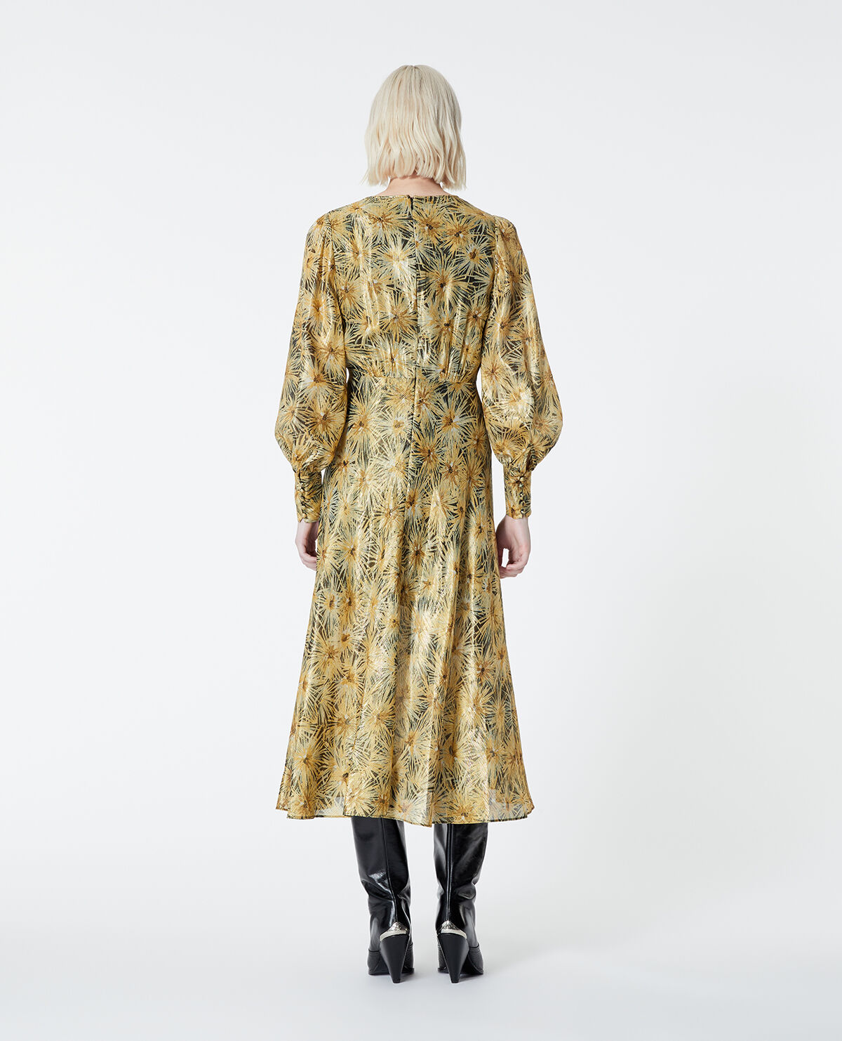 The kooples gold leaf printed maxi discount