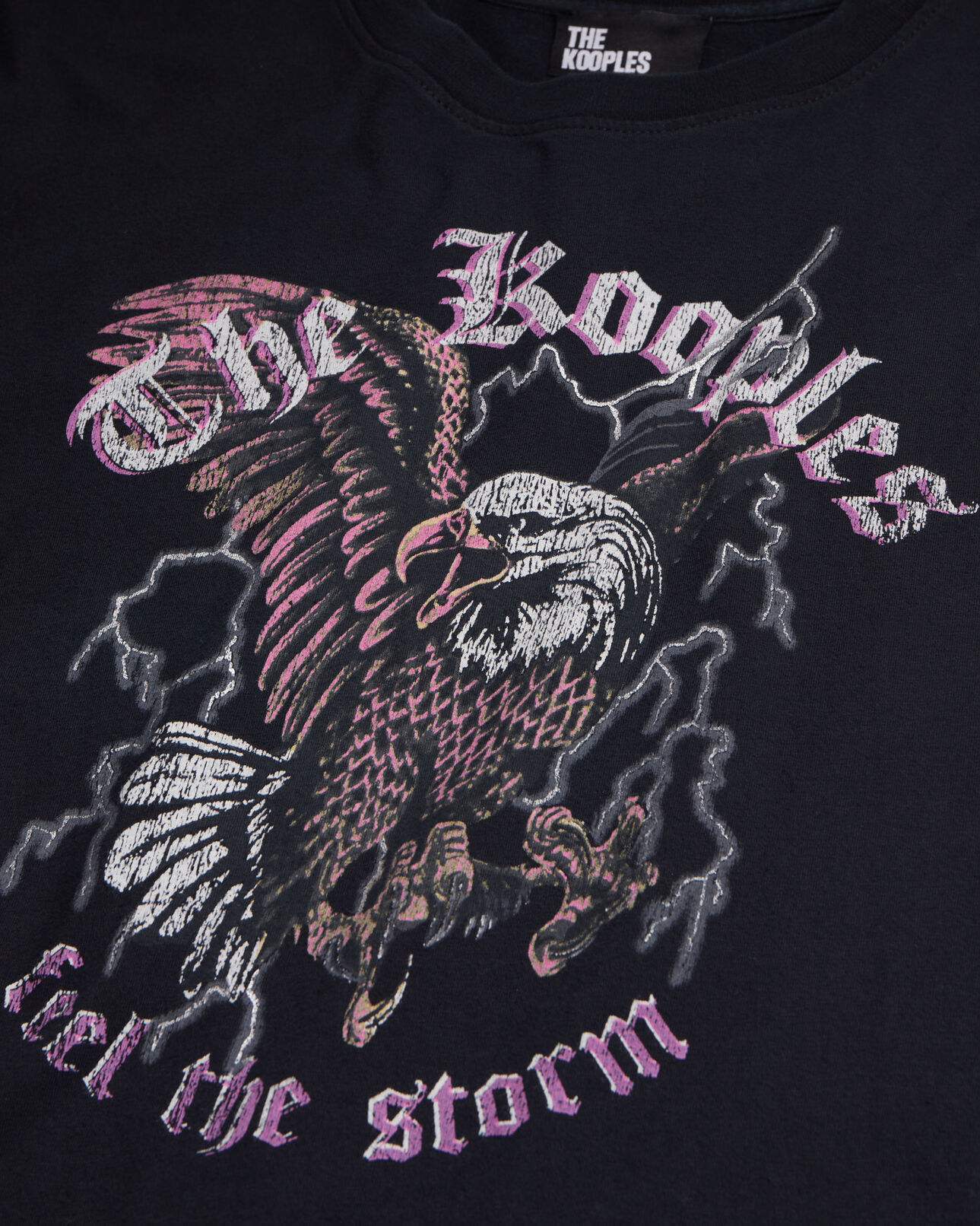 The Kooples FEMME BLACK t-shirt femme noir avec sérigraphie feel the storm