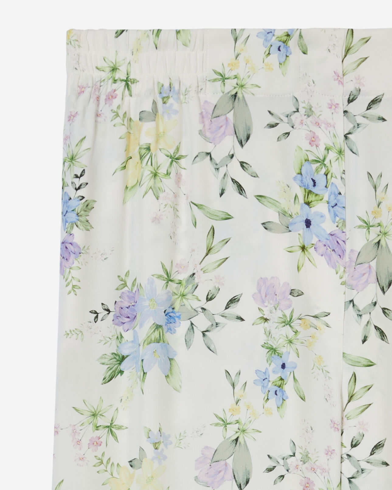 The Kooples WOMEN LIGHT BLUE/WHITE white and blue floral print trousers
