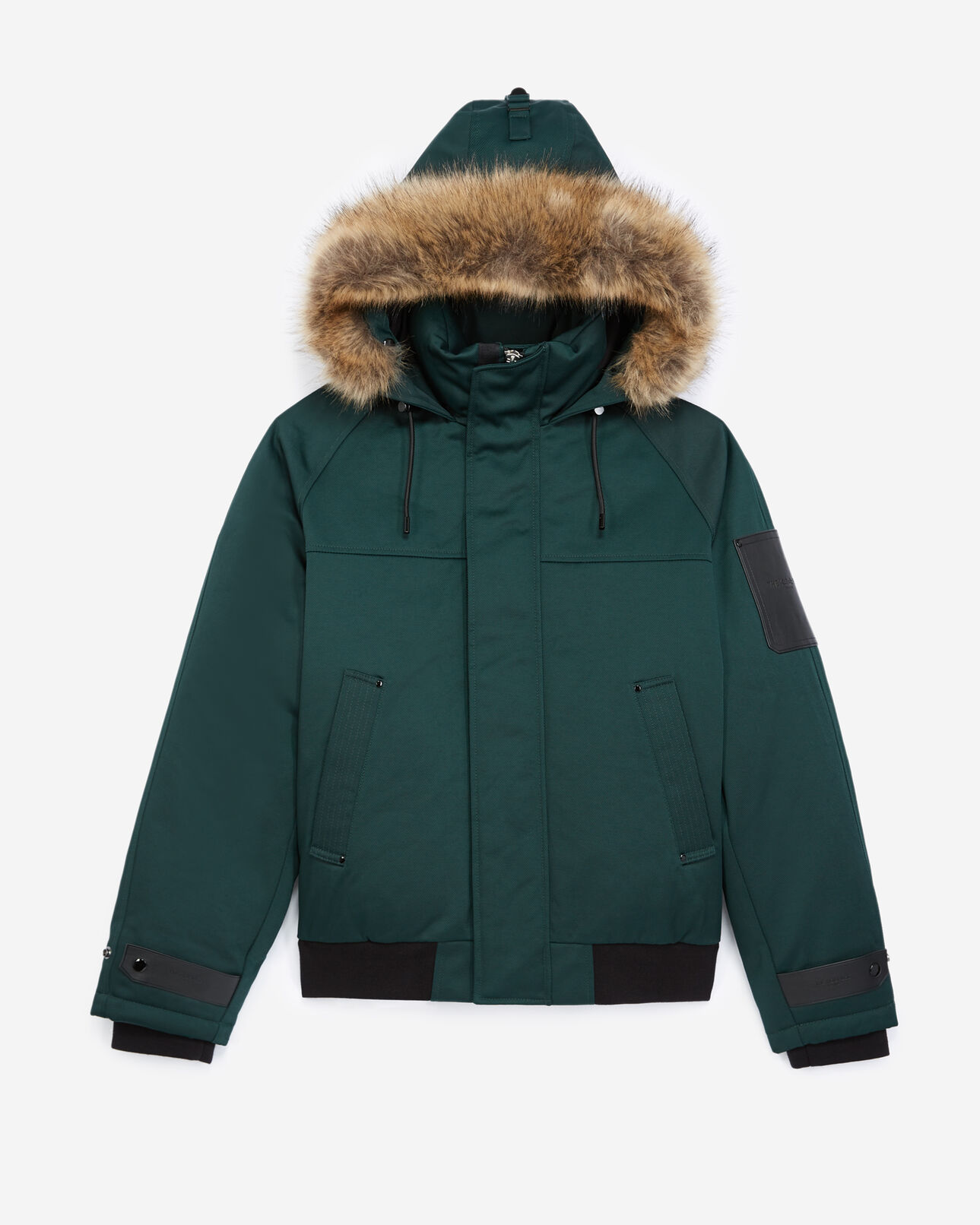 The Kooples HOMME BOTTLE GREEN doudoune coton vert bouteille à capuche