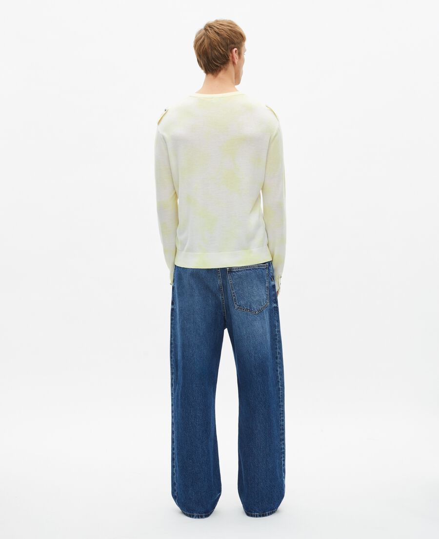 The Kooples H YELLOW - ECRU yellow tie and dye merino wool sweater