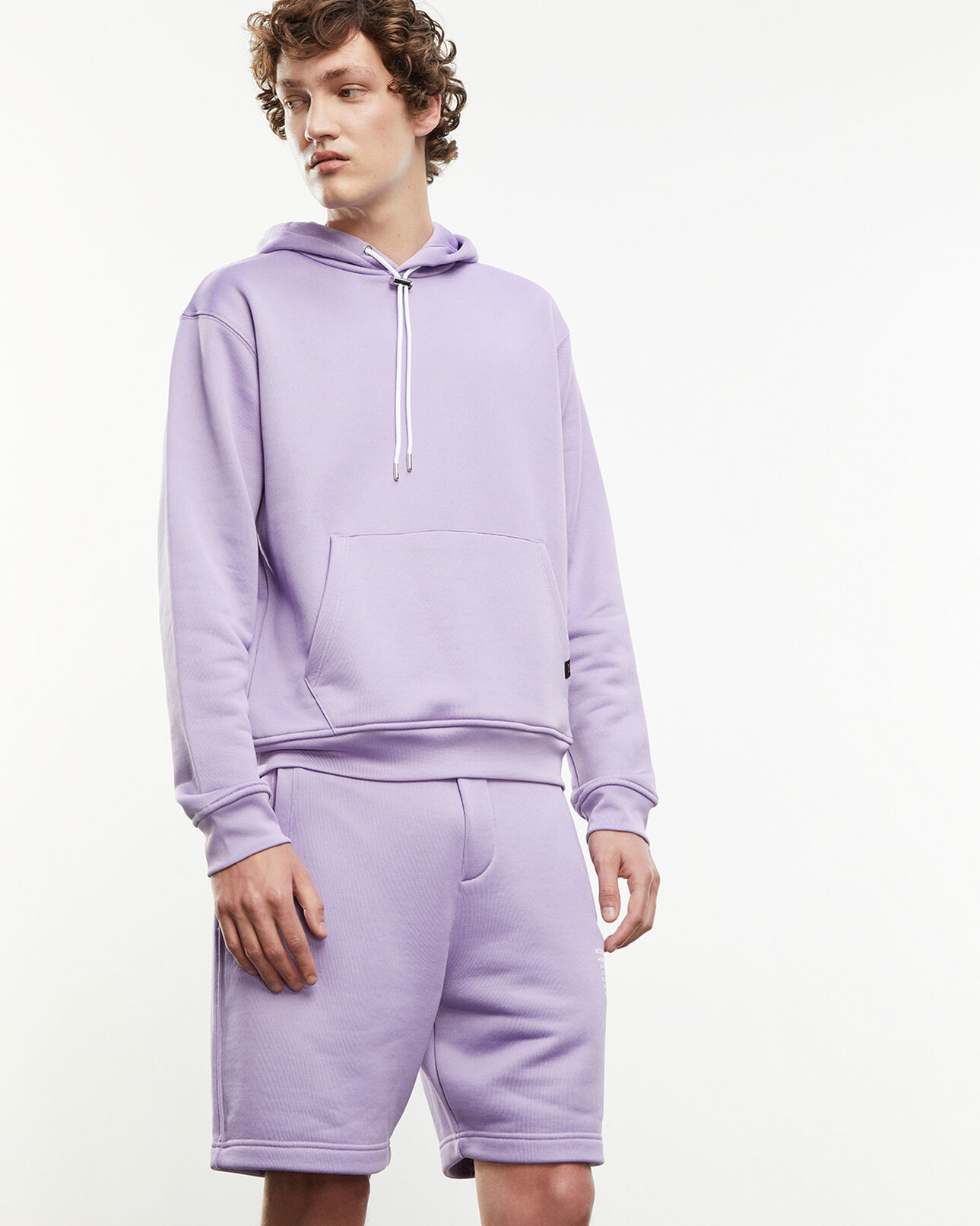 The Kooples MEN PURPLE purple sweatshirt with printed hood 