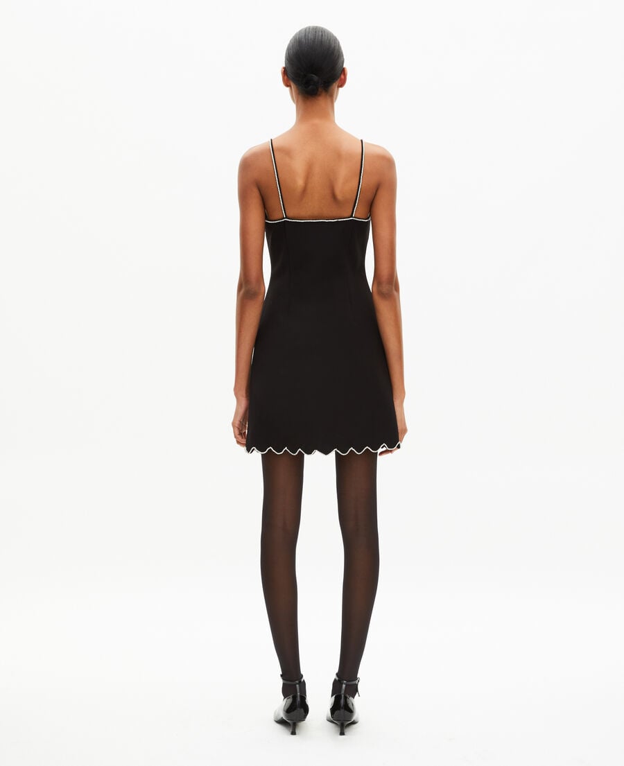 The Kooples F BLACK short dress with black rhinestone details