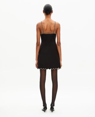 The Kooples F BLACK short dress with black rhinestone details