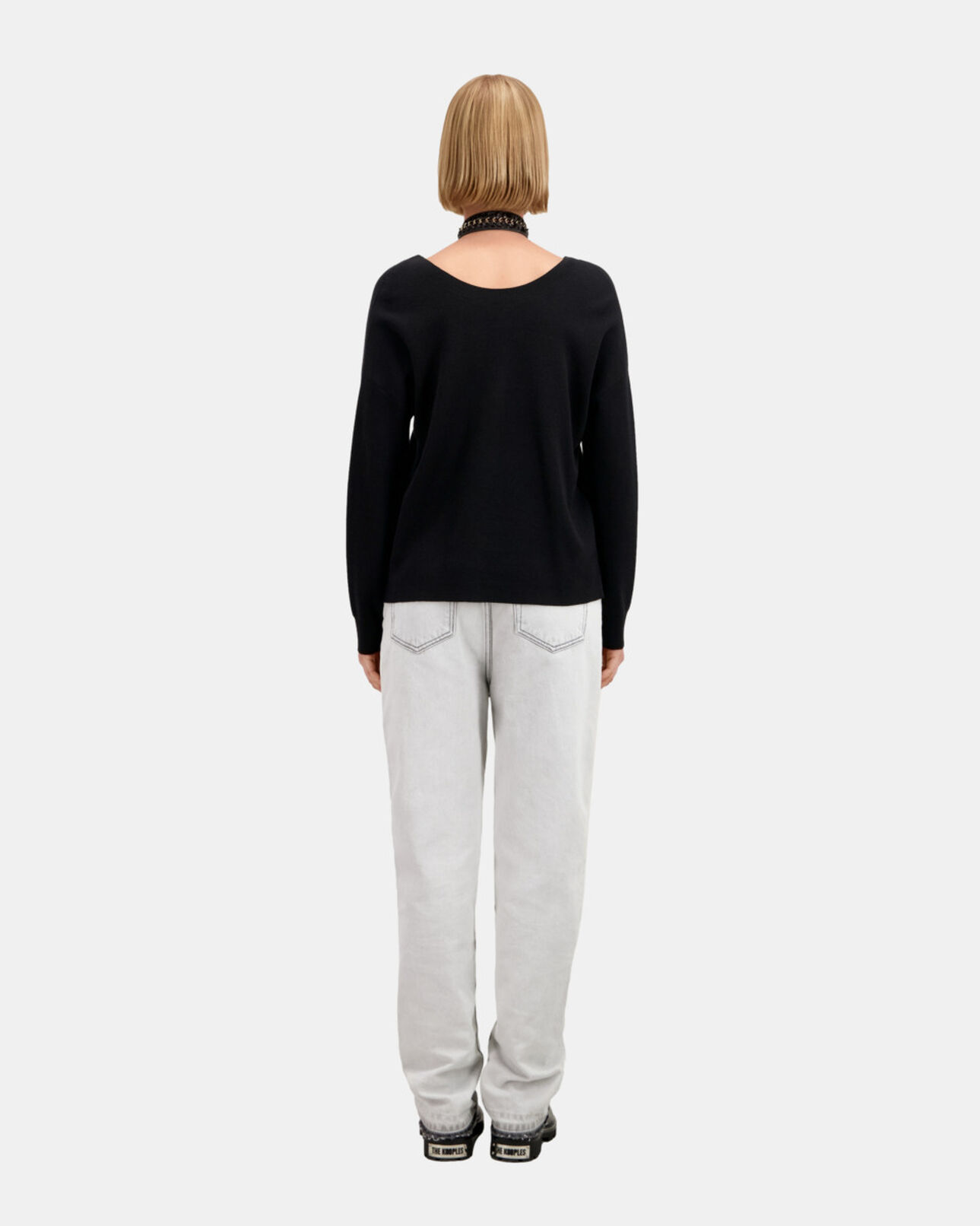 The Kooples FEMME BLACK pull avec boutonnage dans le dos