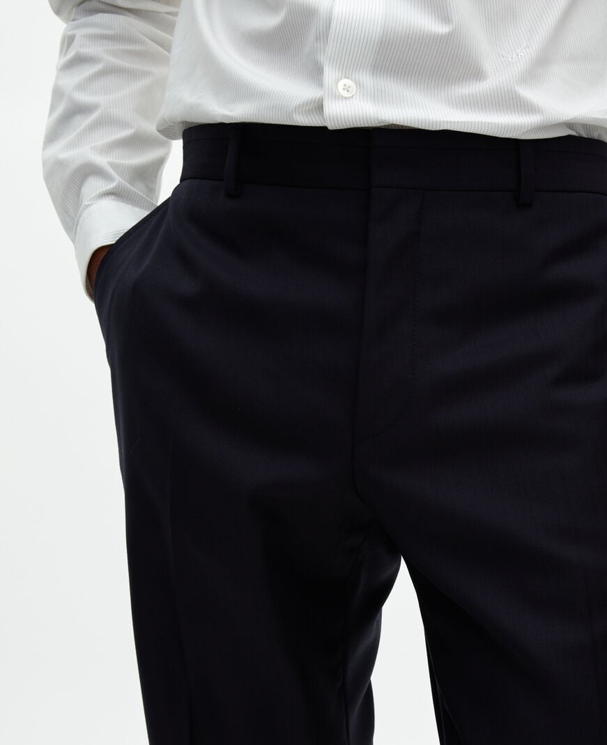 The Kooples HOMME DARK NAVY pantalon de costume ajusté en laine marine