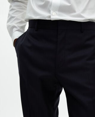 The Kooples HOMME DARK NAVY pantalon de costume ajusté en laine marine