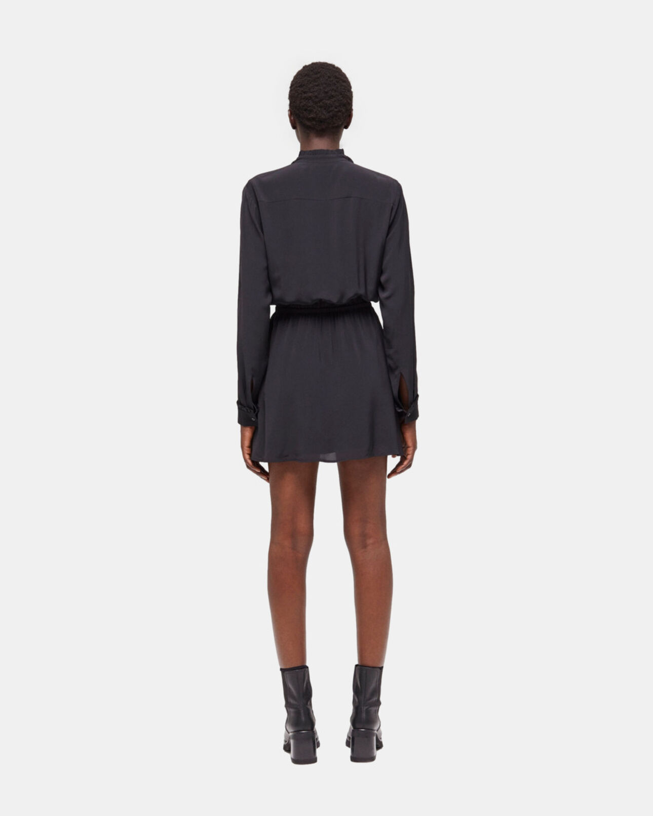 The Kooples FEMME BLACK robe courte décolletée noire