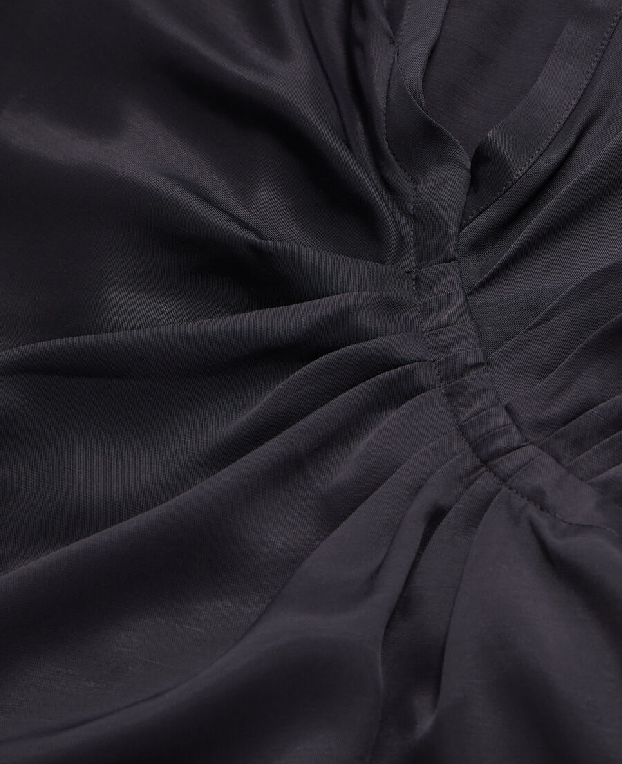The Kooples DAMEN BLACK schwarzes kurzes kleid mit drapierung