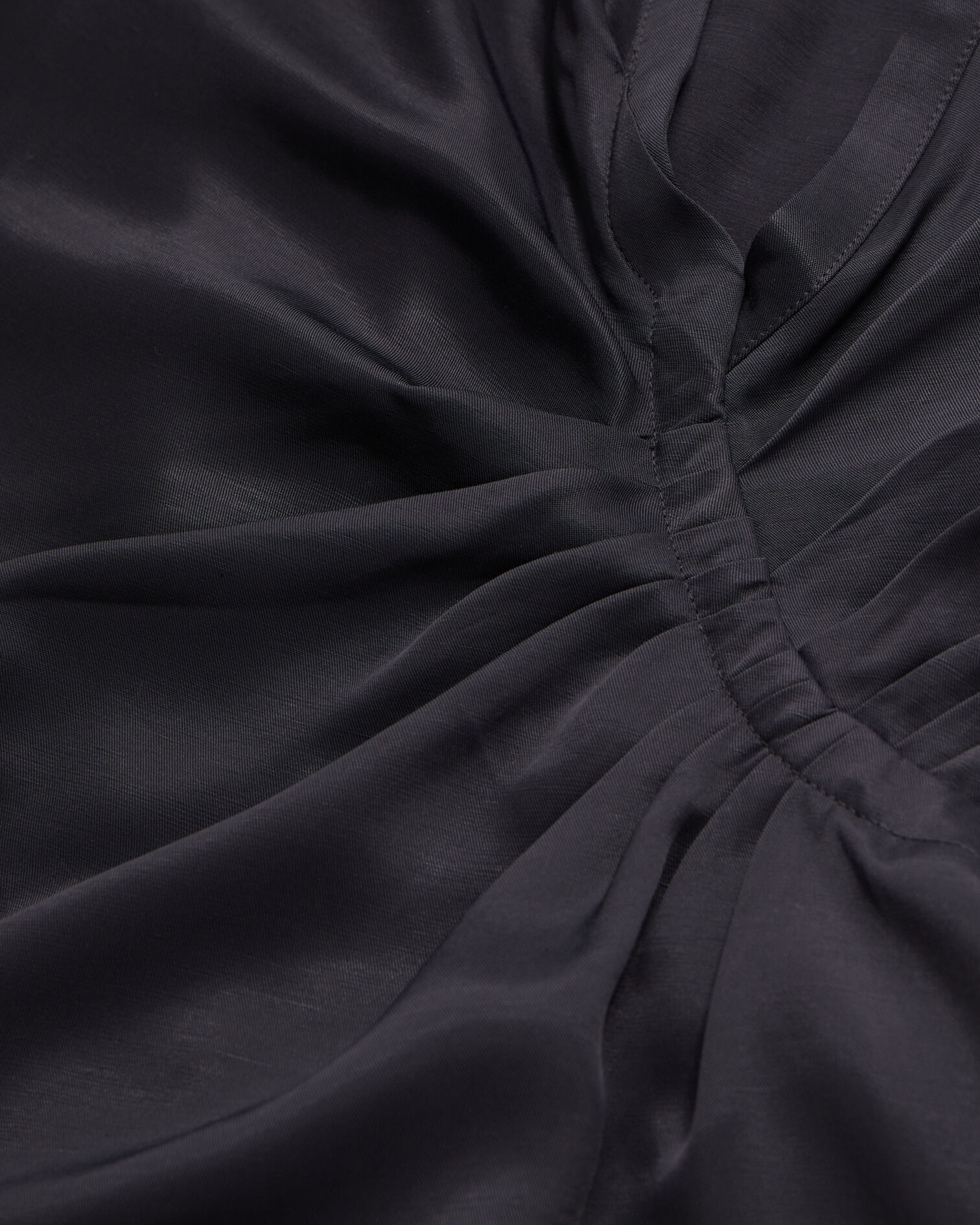 Short black dress with draping, BLACK, hi-res image number null