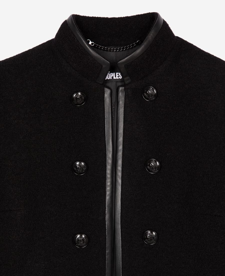 The Kooples FEMME BLACK veste style officier en laine noire