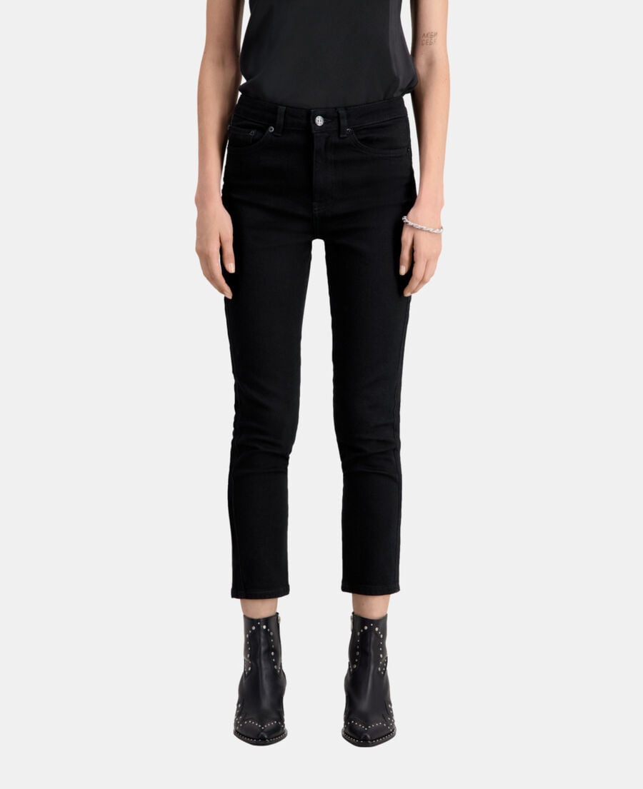 The Kooples WOMEN BLACK WASHED black slim jeans